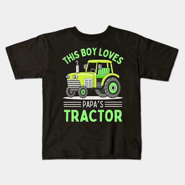 Cool Tractor For Boys Kids Toddler Farmtruck Farmer Driver Kids T-Shirt by larfly